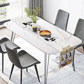 Aperturee - Aperturee Happy Halloween Table Runner with Cartoon Pumpkin and Bats for Fun and Spooky Kids Party Decor